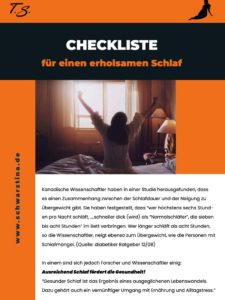 Checkliste für einen erholsamen Schlaf
