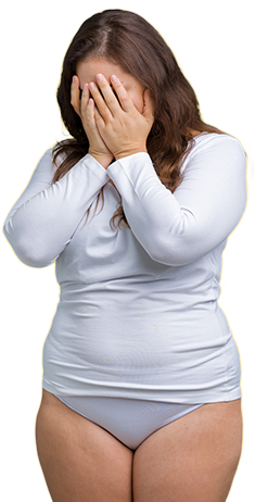 Erschöpfte und traurige Frau